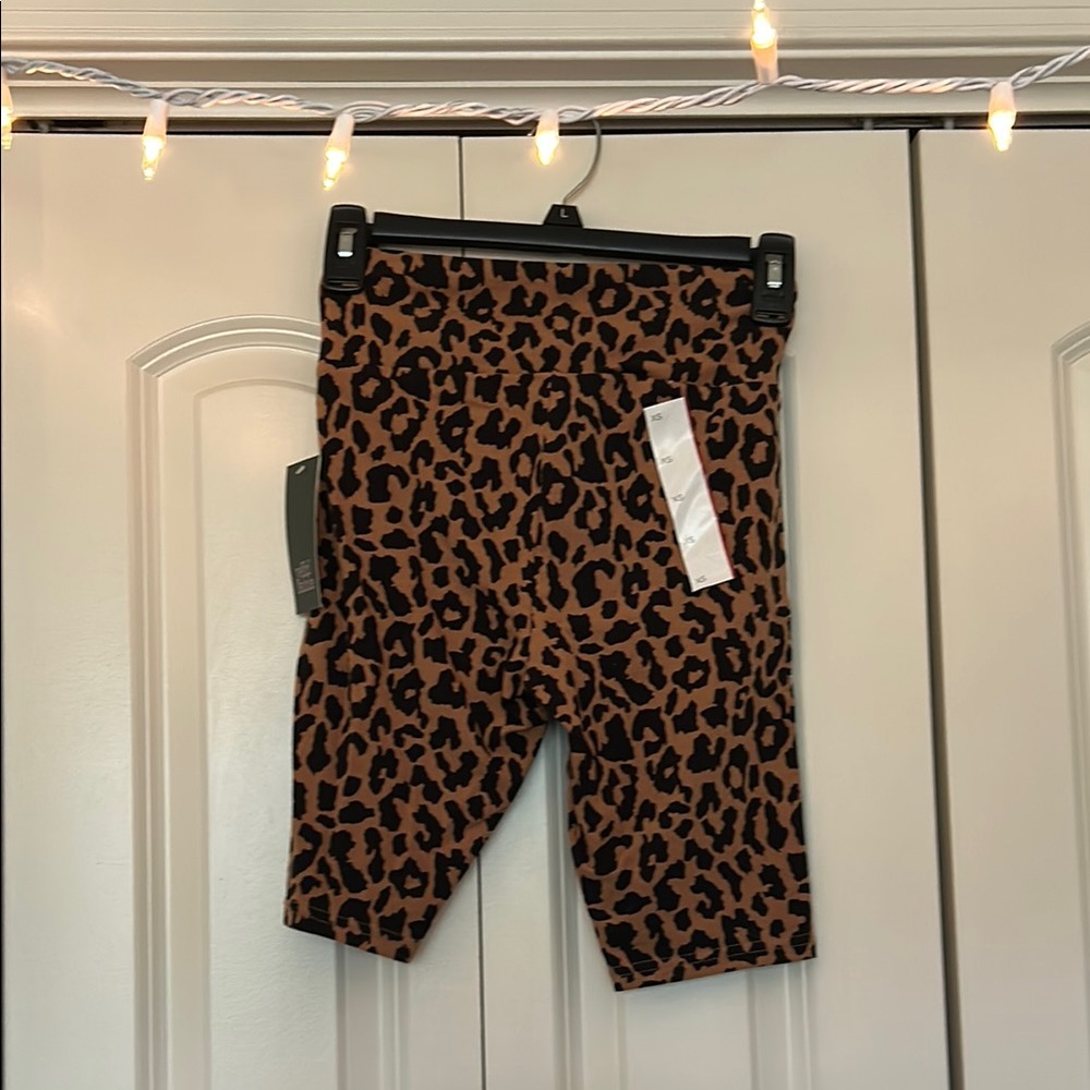 Wild Fable Brown and Black Leopard Print Biker Shorts